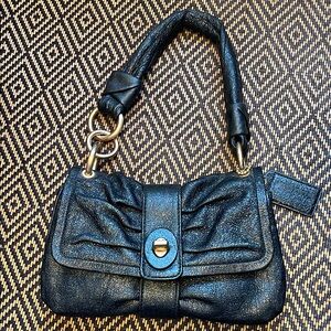 Vintage Y2K Coach Parker baguette bag 13409 black with rose gold hardware